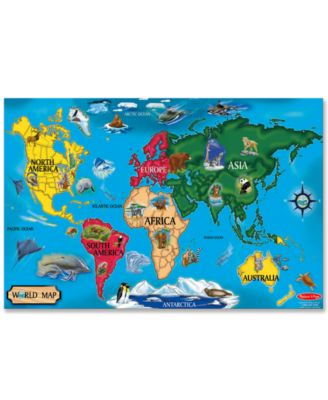 melissa and doug kids toy world map 33 piece floor puzzle reviews all toys macy s