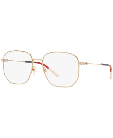Женские очки Gucci Woman Rectangle Metal GG0396O Eyeglasses, цвет: Золотой