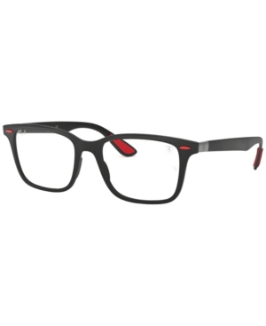 Ray Ban Scuderia Ferrari Rx7144m Men's Square Eyeglasses In Matte Black