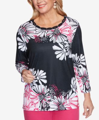 Alfred Dunner - Petite Clean Getaway Floral-Print Top