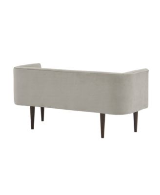 Farrah 49"W Velvet Upholstered Accent Bench with Low Back and Sides