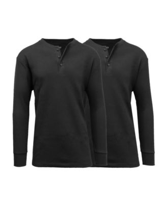 Men's Long Sleeve Thermal Henley Tee, Pack of 2