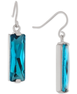 Giani Bernini Crystal Rectangle Drop Earrings In Sterling Silver, Created For Macy's In Light Blue