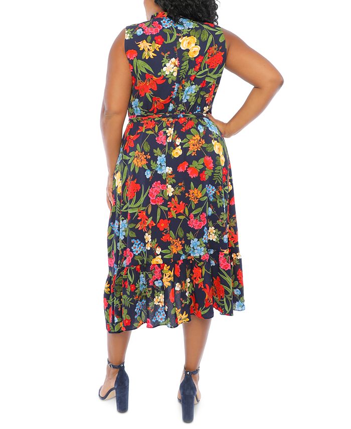 London Times Plus Size Floral-Print Faux-Wrap Dress & Reviews - Dresses ...