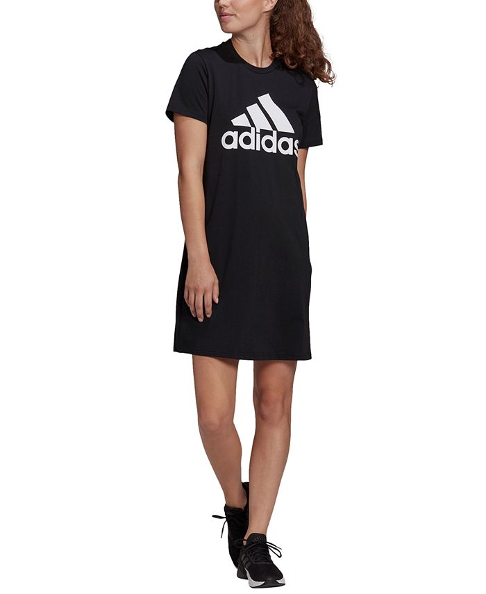 adidas Women's Logo Crewneck Cotton Dress & Reviews - Dresses - Women ...