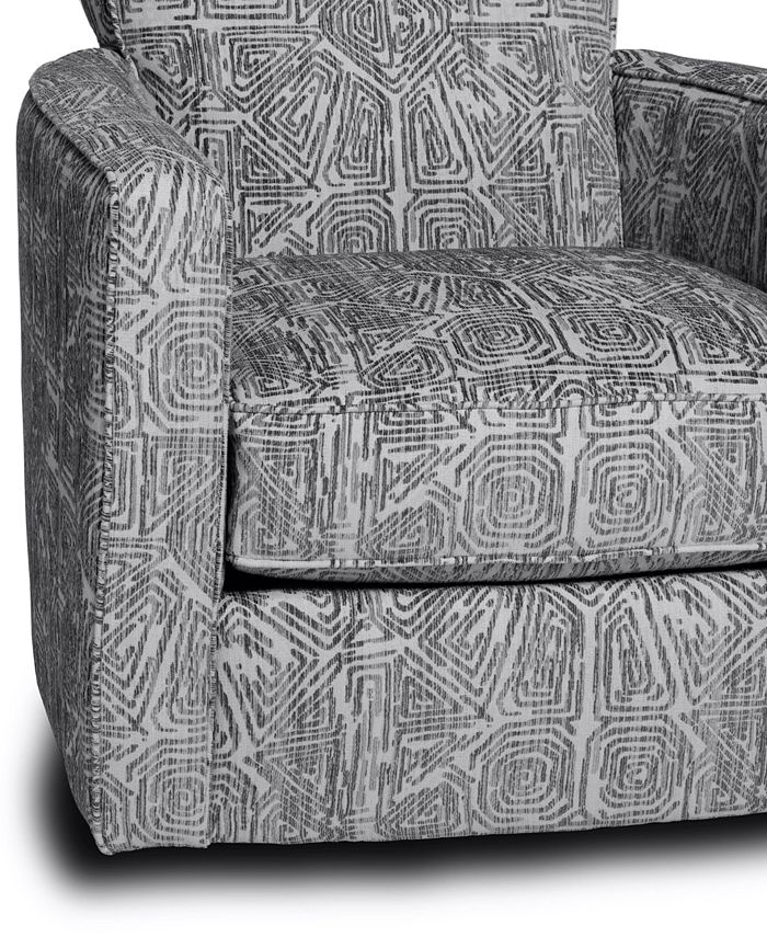 Furniture CLOSEOUT! Jordani 33" Fabric Swivel Accent Chair, Created for