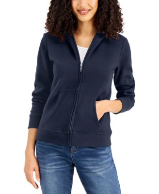 petite hooded fleece jacket