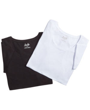 Aveto Trendy Plus Size 2-pk. T-shirts In Black & White