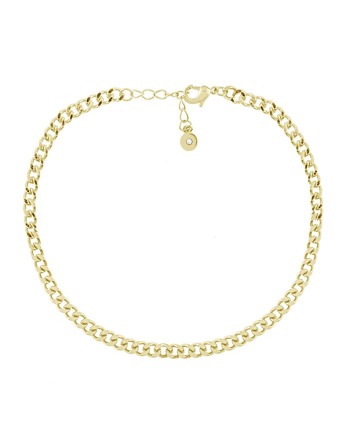 Essentials - Flat Curb Link Anklet in Gold Plate