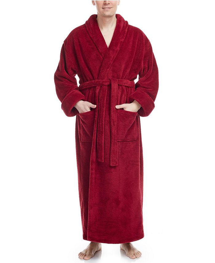 ARUS Men's Shawl Collar Full Ankle Length Fleece Bathrobe, L/XL Macy's