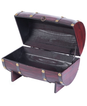 Wooden Wine Barrel Shaped Treasure Chest Vintage-Like Decorative Wine Holder