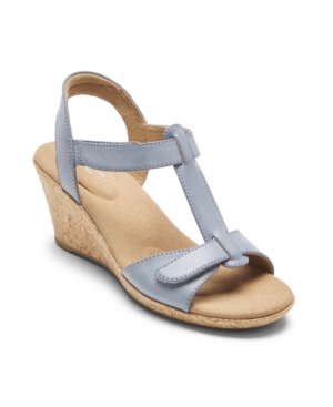 Rockport Women's Blanca T Strap Wedge Sandals Women's Shoes