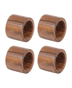 Shop Design Imports Band Napkin Ring, Set Of 4 In Wood