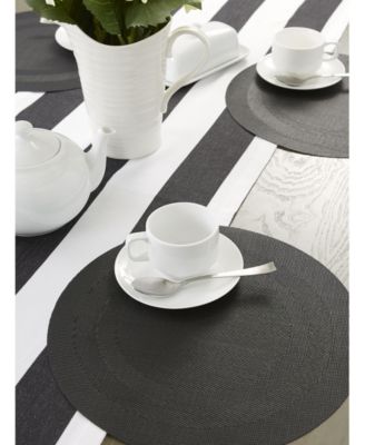 Black Round Double frame Placemat, Set of 6