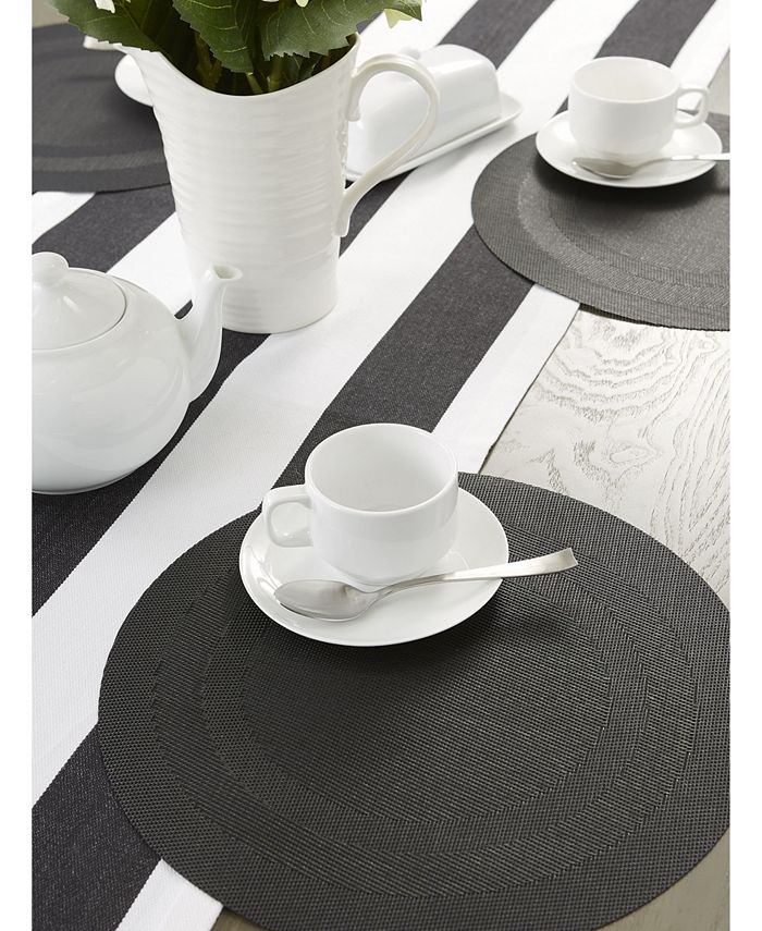 Design Imports Black Round Double frame Placemat, Set of 6 Macy's