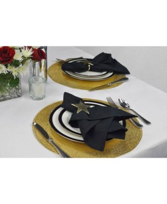 Metallic Round Woven Polypropylene Placemat, Set of 6