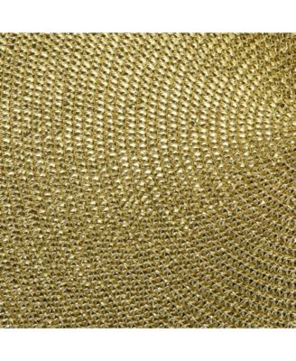 Metallic Round Woven Polypropylene Placemat, Set of 6
