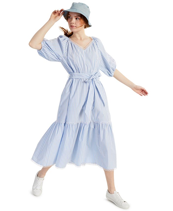 Charter Club Petite Plaid Cotton Midi Dress, Created for Macy's - Macy's