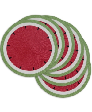 Shop Design Imports Design Import Summer Day Watermelon Placemats, Set Of 6 In Multicolor