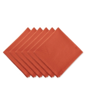 Design Imports Design Import Spice Solid Napkin, Set Of 6 In Orange