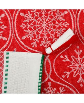 Joyful Snowflakes Jacquard Collection for Everyday Use, Holidays and Dinner Parties, Table Runner, 14" x 108"