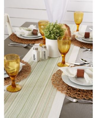 Striped Fringed Table Runner, 14" x 72"