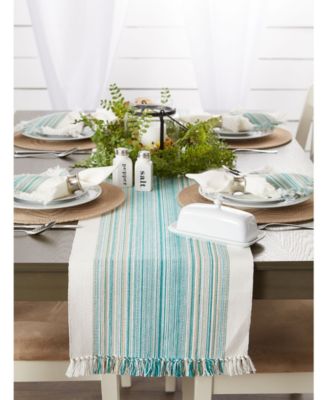 Striped Fringed Table Runner, 14" x 72"
