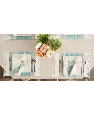 Fringed Stripe Table Toppers, 13" x 20", Set of 6