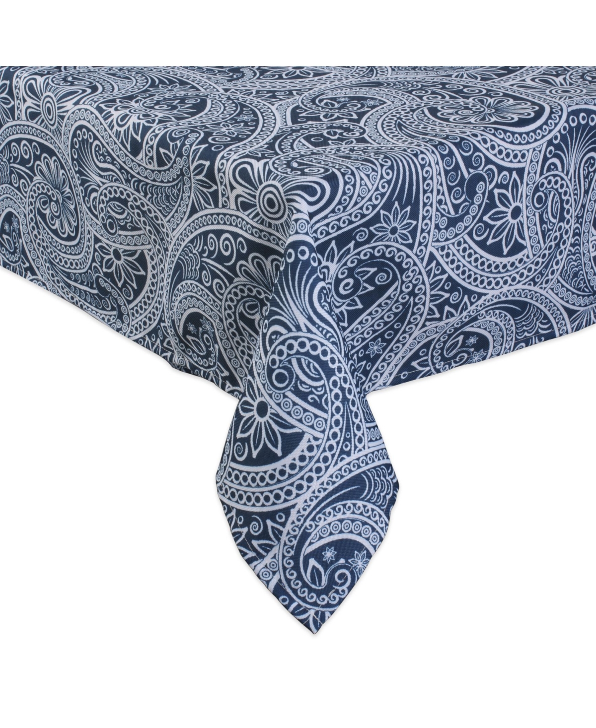 Design Imports Paisley Print Outdoor Tablecloth with Zipper, 60