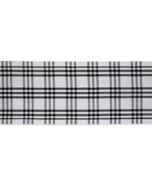 Design Imports Plaid Table Runner, 14" X 72" In Black