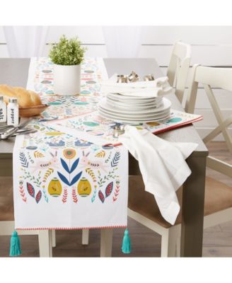 Easter Garden Embellished Table Runner, 14" x 108"