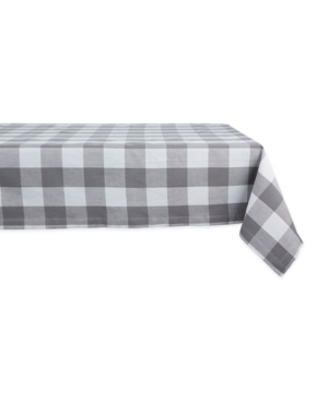 Design Imports Buffalo Check Tablecloth, 60" X 120" In Gray