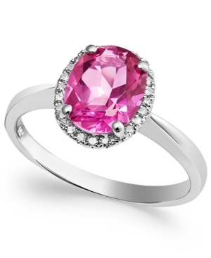 image of 14k White Gold Pink Topaz (2 ct. t.w.) and Diamond Accent Ring