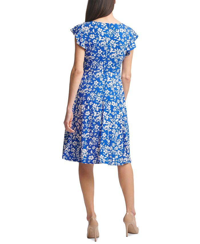 Jessica Howard Petite Printed Ruched-Waist Dress - Macy's
