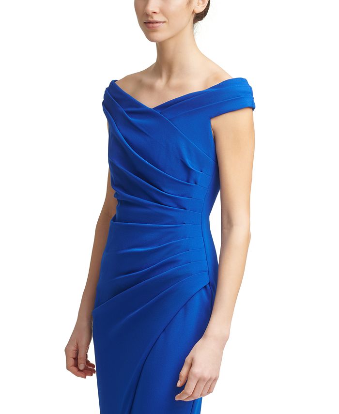 calvin klein off the shoulder gown