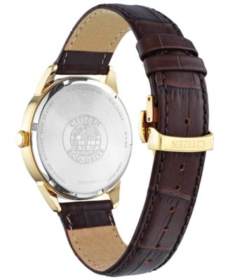 Eco-Drive Men's Corso Brown Leather Strap Watch 40mm