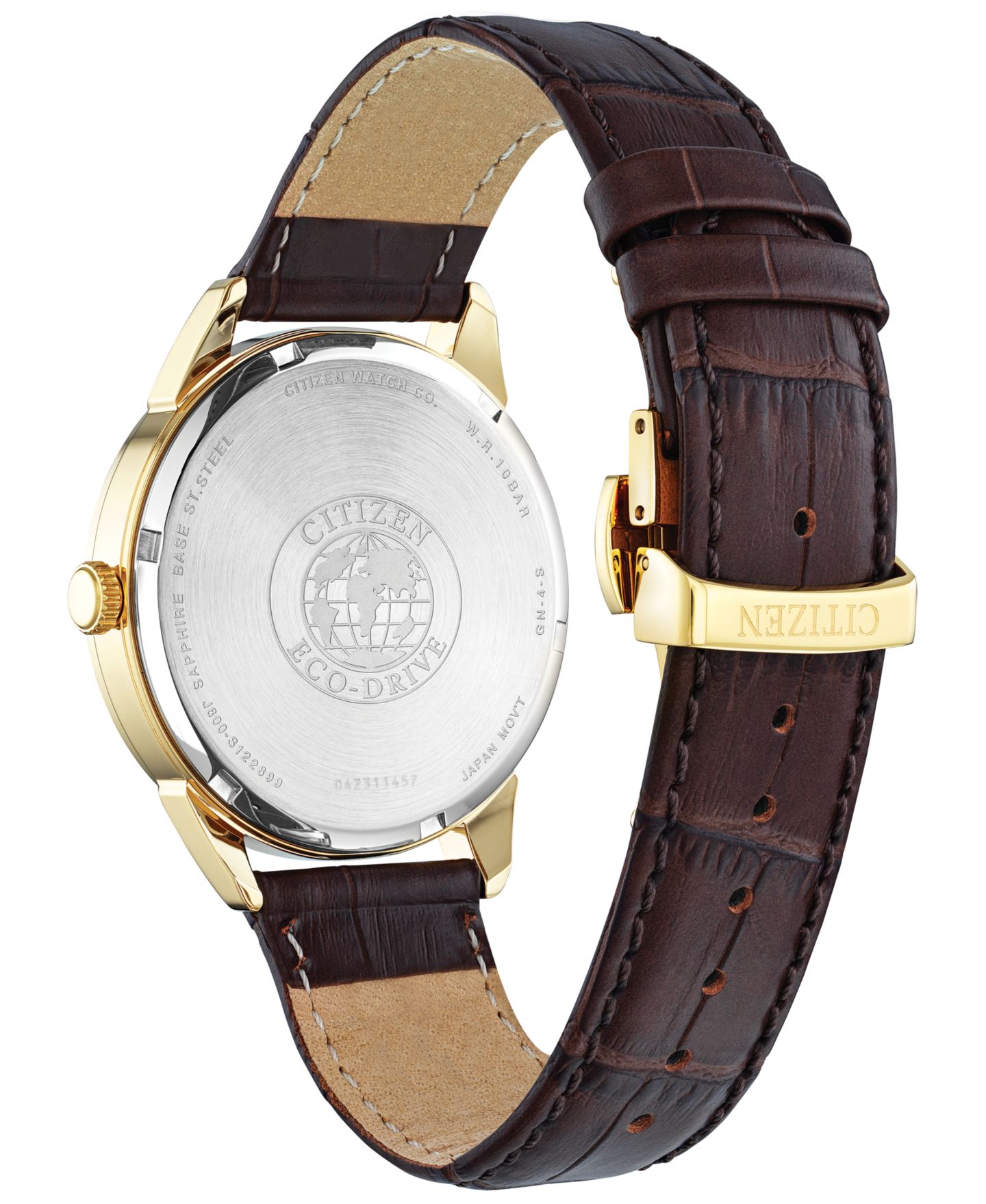 Мужские часы Citizen Eco-Drive Corso Brown Leather Strap Watch 40mm — фото 3