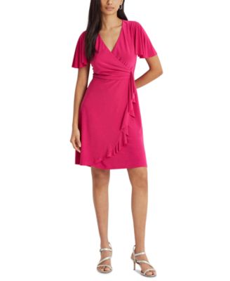 ralph lauren ruffle trim jersey dress