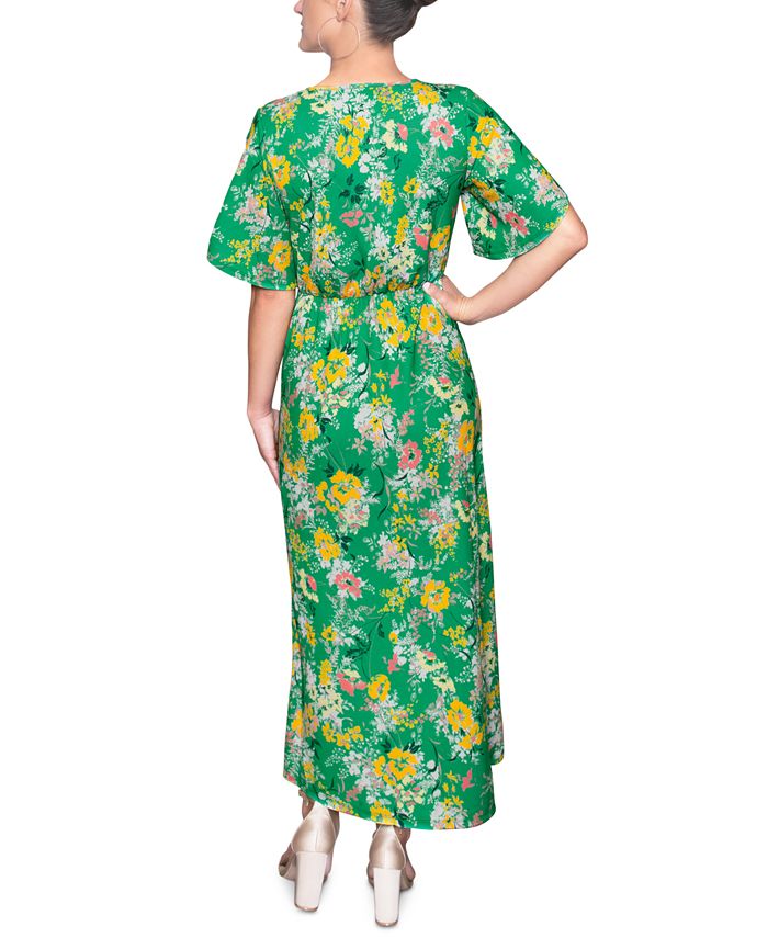 RACHEL Rachel Roy Women's Faux Wrap Midi Cocktail and Party Dress Green Size Medium main image 0