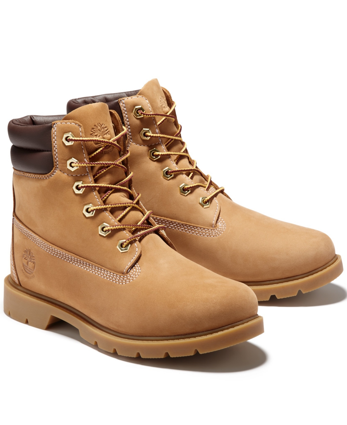 Timberland Women's Linden Wood Waterproof Lug Sole Booties From Finish Line In Wheat Nubuck