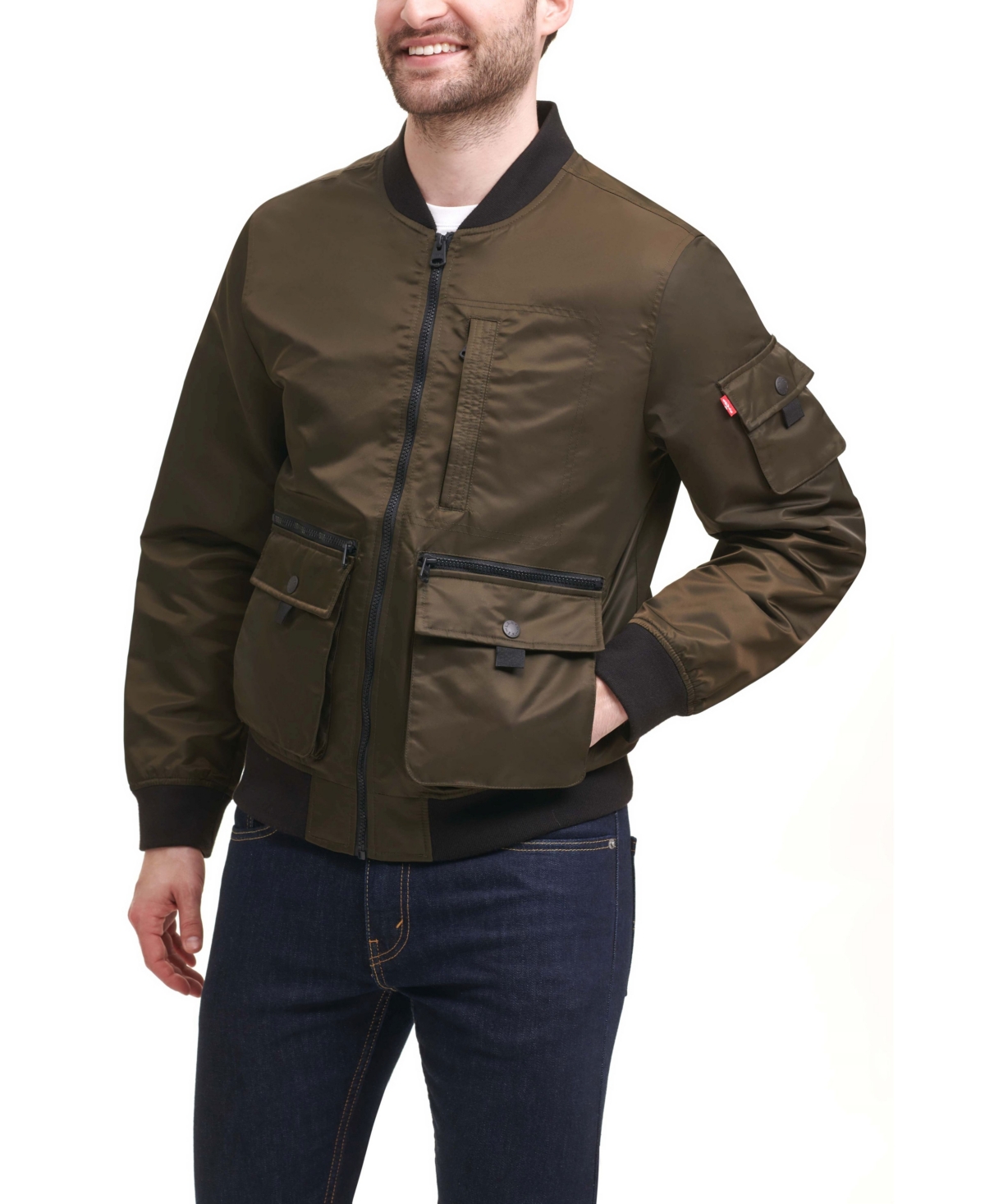 Levi's flight satin bomber jacket deals