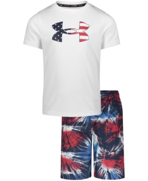 Little Boys Fireworks T-shirt and Swim Shorts Set