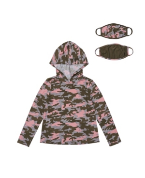 Little Girls Hooded Tee with Match Back Mask