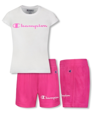Champion Baby Girls 2-Pc Logo T-Shirt & Mesh Shorts Set
