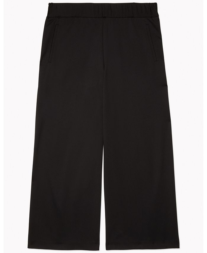 Tommy Hilfiger Women's Wide-Leg Cropped Pants With Pull-Up Loops - Macy's