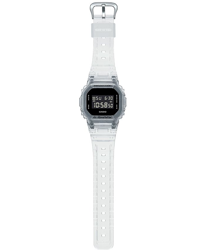 G-Shock - Men's Digital Square Clear Resin Strap Watch 42.8mm