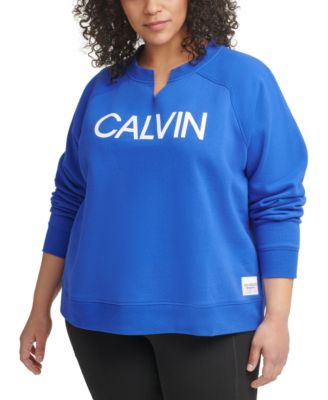 Calvin Klein - Plus Size Split Neck Sweatshirt