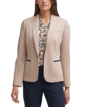 Tommy Hilfiger One-Button Elbow-Patch Blazer