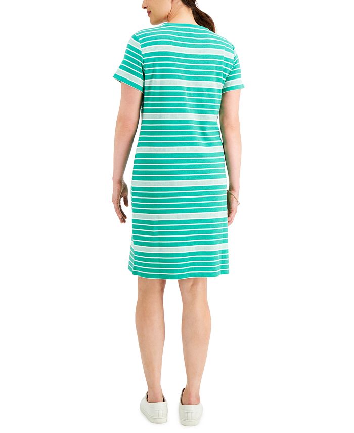 Karen Scott Playful Stripes T-Shirt Dress, Created for Macy's - Macy's
