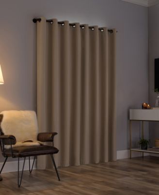 Tresello Tonal Texture Draft Shield Fleece Insulated 100% Blackout Grommet Curtain Panel Collection